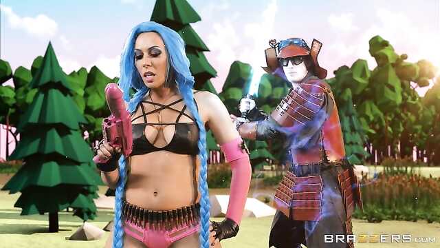 Gorąca suka gorąco pieprzy się z samurajem