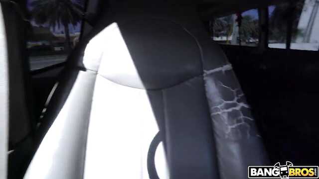 Blondynka z wielką dupą pieprzy się za pieniądze w minibusie