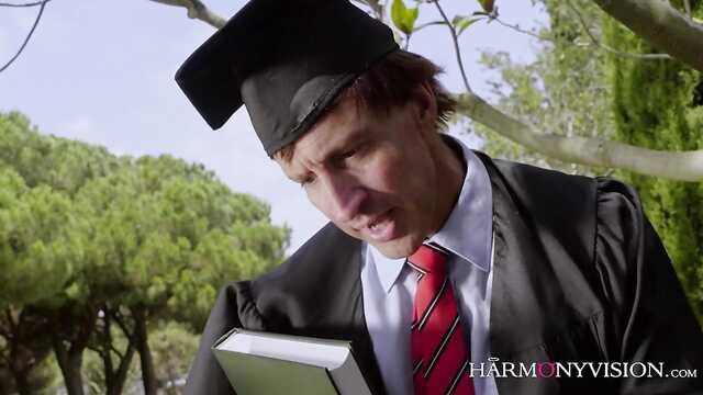 The students went outside and fucked hard