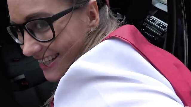 The stewardess rides hard on a stranger's penis