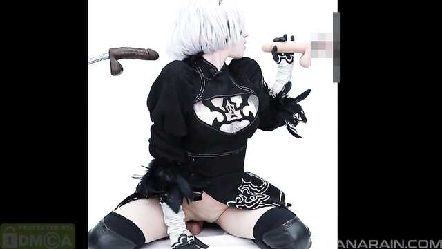 Dirty pervert sucks and bangs with rubber cocks