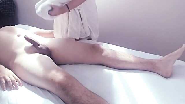 Pink-haired masseuse with beautiful tits rides a dick