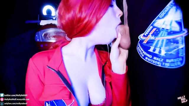 A bitch in a suit allows herself to be torn off in a cancer pose