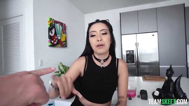 A pickup truck divorced a breathtakingly beautiful Latina for sex