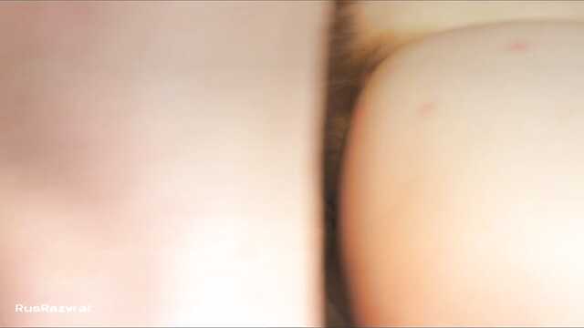 Russian girl gently cums during sex