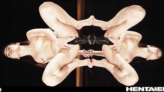 Dziewczyna delikatnie spuści siedząc na ogromnym dildo