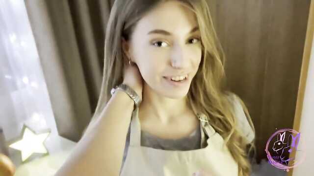 A lustful peasant quickly fucked a maid with cancer while his wife was not at home