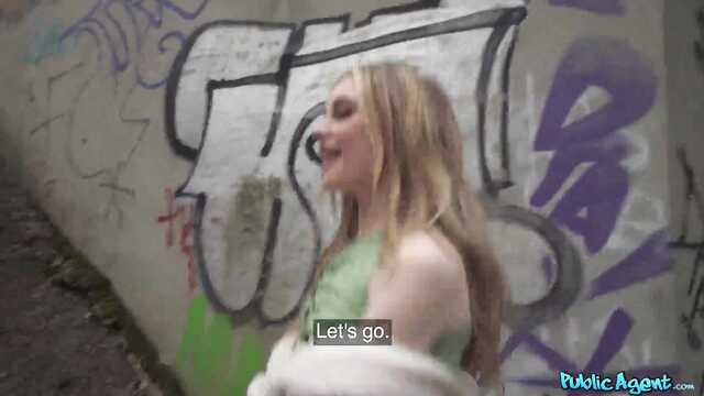 Beautiful girl sucks a big dick of a pickup truck