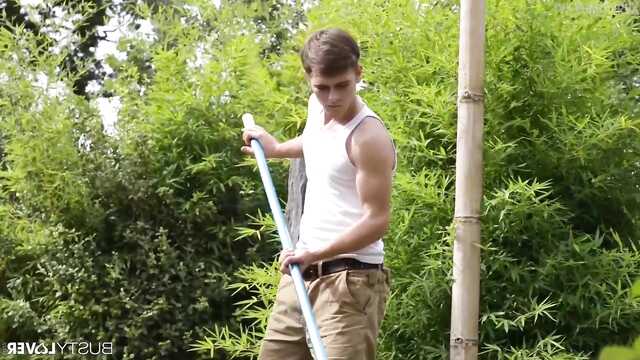 Lucy with big tits gets fucked outdoors with a pool cleaner