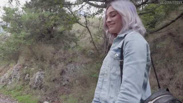 The blonde sucks her stepbrother's cock in the car, and then fucks with him in all the cracks at home on the couch