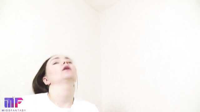 Chubby sister gives blowjob to her brother for 2 mowers