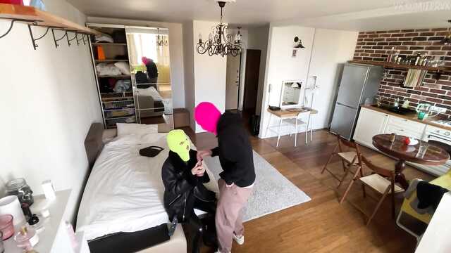 Masked robbers have sex in the house they exhibit