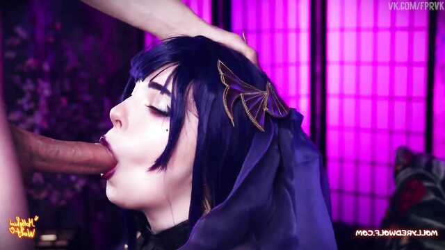 Cosplayer MollyRedWolf gibt sich der Fotze hin