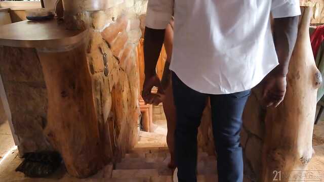 The negro gave the white one his Hawaiian cigar to smoke