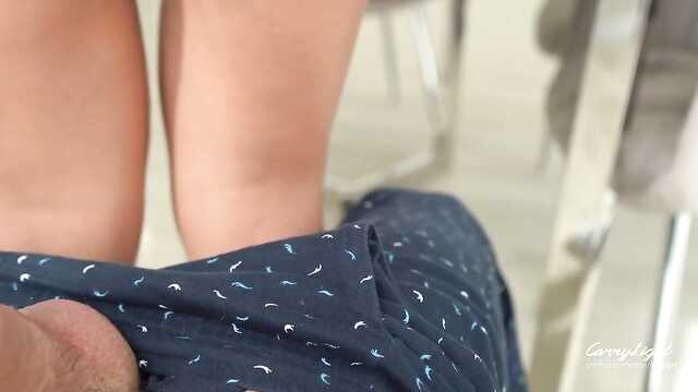 In the kitchen, he fried a long-legged blonde in the pussy