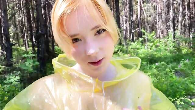 Honey in a raincoat takes a good cheek