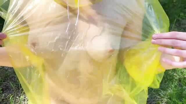 Honey in a raincoat takes a good cheek