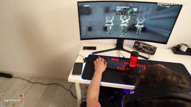 The kid will fuck in the computer, and the couple fucks behind his back