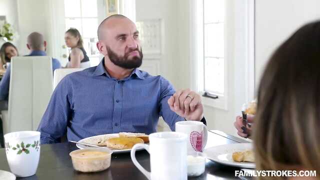 A brutal bearded man spanked a beauty with a thick dick