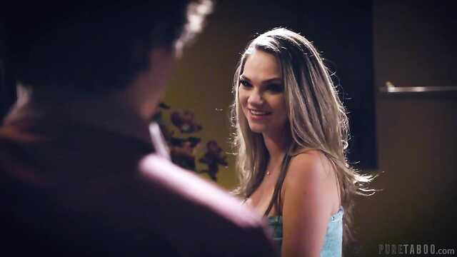 Cute patted the vagina on a long macho dick