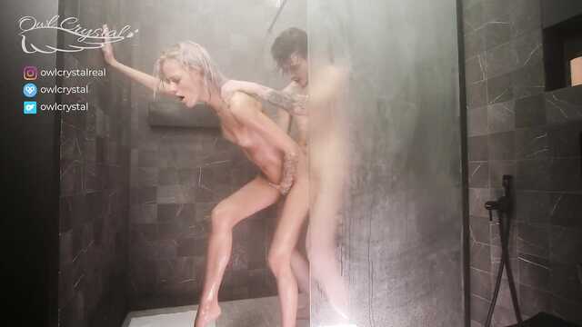 Perfectly fucked a woman in a point in the shower stall