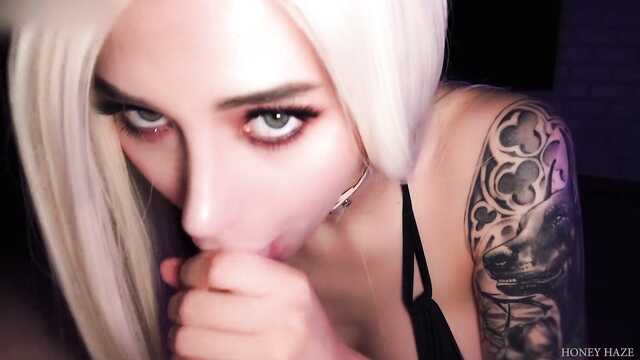 Минет и секс в полумраке со спуском на пизду