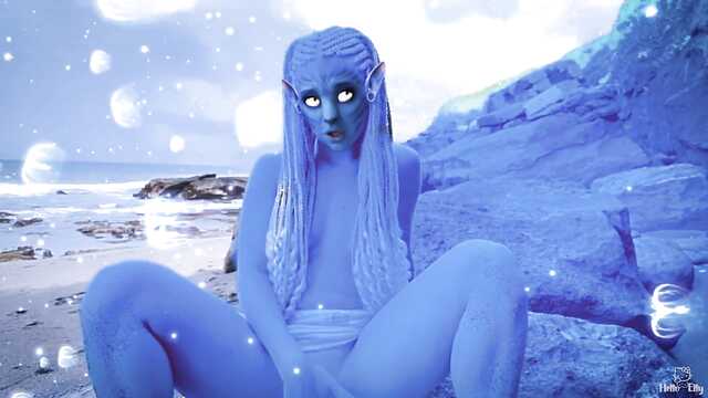 Twardy kutas w niebieskich kolorach na planecie Pandora