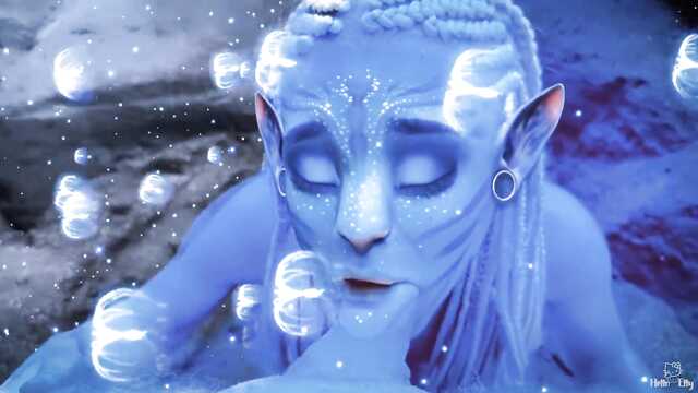 Twardy kutas w niebieskich kolorach na planecie Pandora