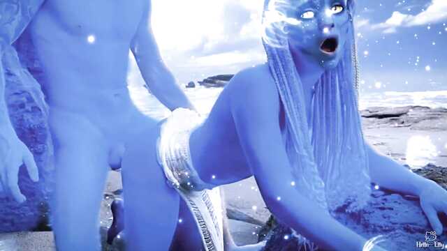 Twardy kutas w niebieskich kolorach na planecie Pandora