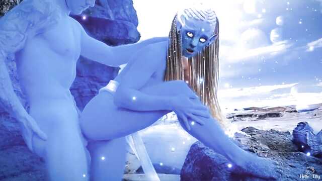 Twardy kutas w niebieskich kolorach na planecie Pandora