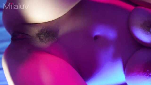 Fucking pussy of a busty body close-up