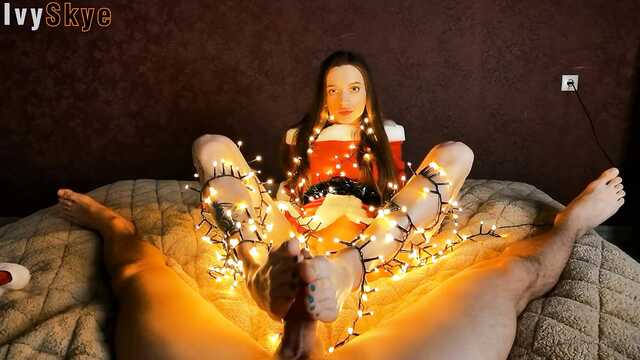 Christmas sex with a girl with a tattoo on her ass