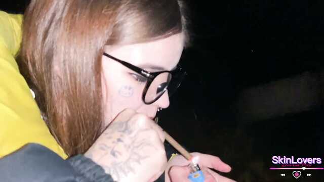 With the help of blackmail, he persuaded a chick to suck in the forest