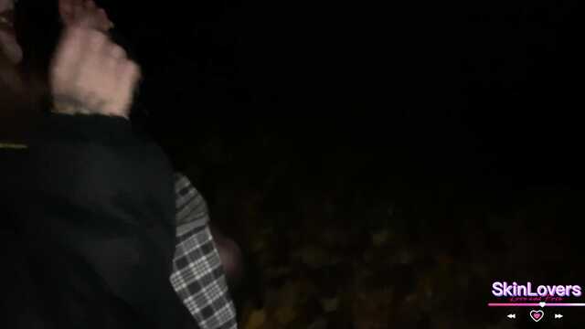 With the help of blackmail, he persuaded a chick to suck in the forest