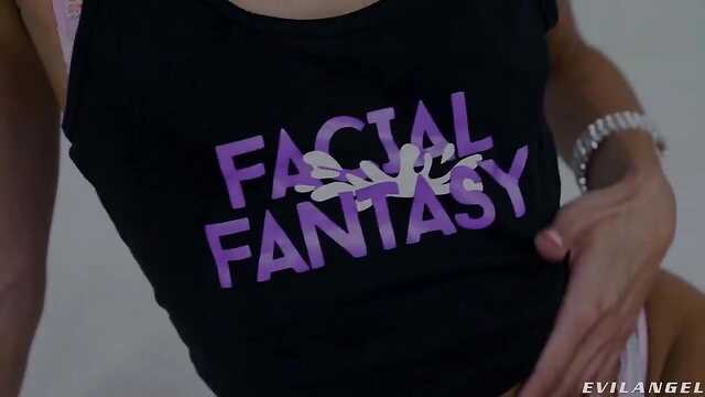 Глубокий минет до слюней и вылизывание яиц с камшотом на лицо