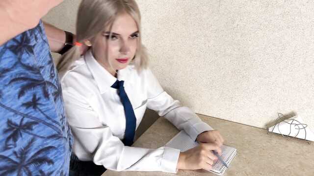 Нерадивая ученица на хую репетитора