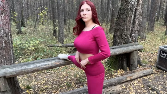 На природе поимел сочную блядину