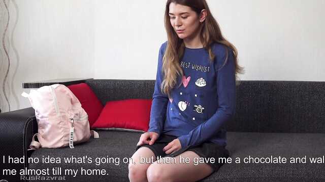 Тощая русская девственница разделась на кастинге