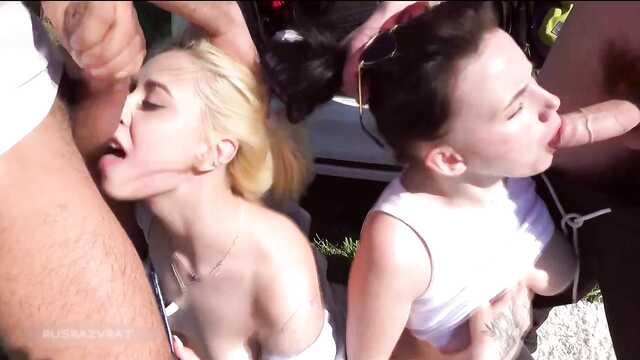 Вывезли на природу молодых и отжарили в задницы