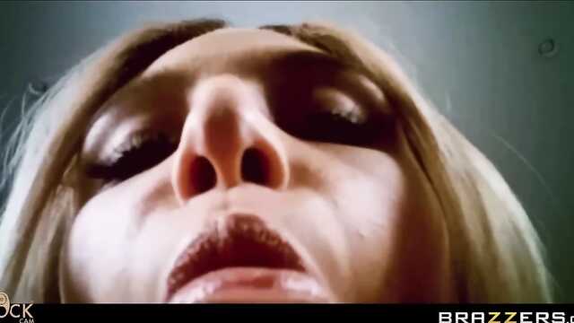 The blonde jumps hard on the black dick of the guard