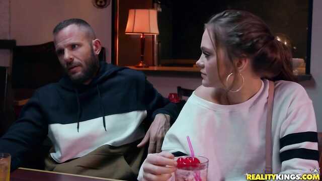 Chicks pleased the guys in the toilet of the cafe