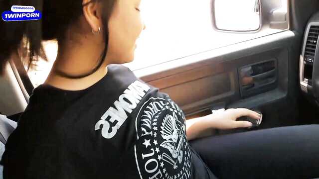 Супер сексуальная девушка делает мне минет в авто