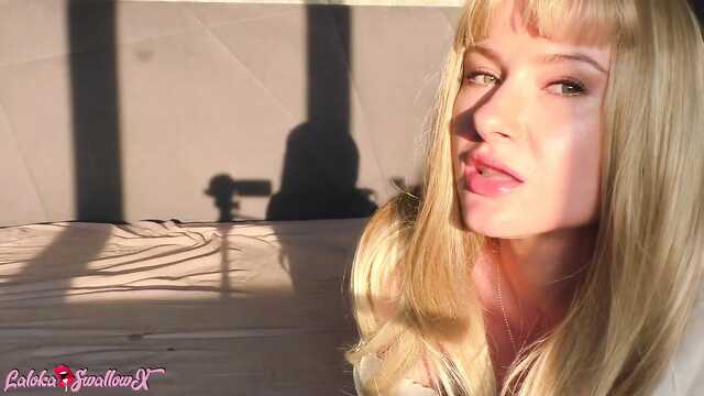 Делаю минет учителю и пробую его густую сперму