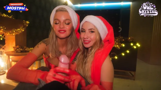 Горячая жена подарила на рождество групповой секс