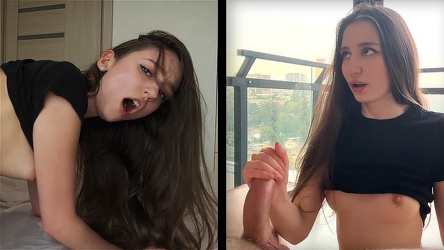 Миниатюрная нимфа не отказалась от большого члена