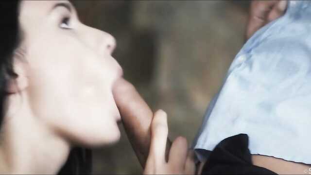 Slender secretary fucks with the boss on the chair