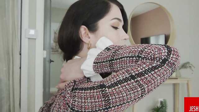 Założyła na prywatny Casting pończochy i gorset