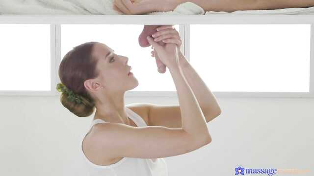 Stretched the masseuse's cap with a big dick