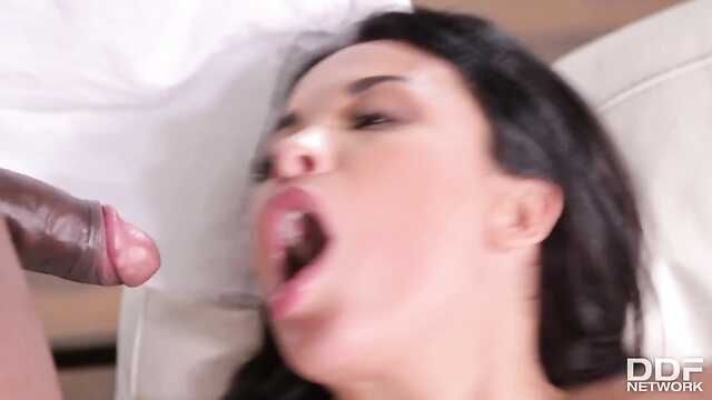 Big-boobed MILF is so hot that she gives two niggas