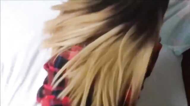 A big-boobed blonde does not mind a private video